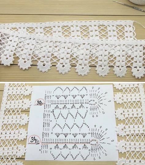 Crochet Lace Tape Pattern Free, Crochet Lace Edging Simple, Crochet Lace Ribbon, Ribbon Tutorial, Diy Lace Trim, Crochet Fall Decor, Col Crochet, Crochet Wrist Warmers, Háčkované Lemy