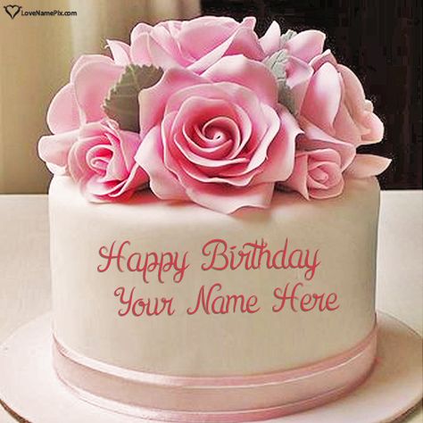 Pink Roses Big Happy Birthday Cake Free Download With Name Happy Birthday Cakes For Women, Happy Birthday Flower Cake, Birthday Cake Write Name, Name Maker, Birthday Cake Design, Birthday Cake Gif, Hello Kitty Birthday Cake, Happy Birthday Flowers Wishes, Birthday Cake Writing