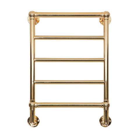 Kora 5 Polished Brass Electric Towel Radiator - Exquisite five rung, wall-mounted electric towel warmer Heated Towel Warmer, Bathroom Sanitary, Electric Towel Warmer, Laser Welding, Towel Radiator, Towel Warmer, Heated Towel Rail, Heated Towel, Towel Rail