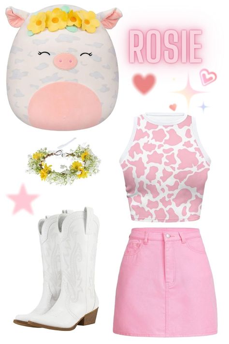 An outfit inspired by Rosie the pig Squishmallow!
Squishmallow- https://amzn.to/3IzNK4T
Cow Print Top- https://amzn.to/3wUQbwz
Pink Denimn Skirt- https://amzn.to/49NBRVh
Cowgirl Boots- https://amzn.to/3v0w9Ad
Flower Crown- https://amzn.to/4cbZet4 Pig Squishmallow, Yellow Flower Crown, Outfit Inspired, Yellow Flower, Cow Print, Cowgirl Boots, Print Top, Flower Crown, Yellow Flowers