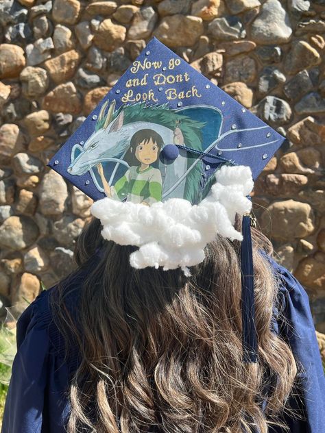 Grad Cap Studio Ghibli, Graduation Cap Atla, Totoro Graduation Cap, Corpse Bride Graduation Cap, Graduation Cap Designs Studio Ghibli, Pretty Grad Caps, Howls Moving Castle Grad Cap, Undertale Graduation Cap, Avatar Graduation Cap