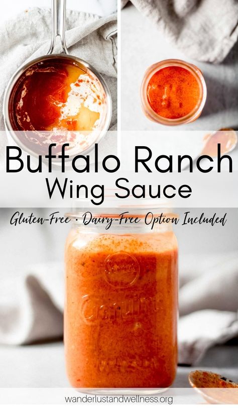 Chicken Wing Buffalo Sauce, Spicy Ranch Chicken Wings, Spicy Ranch Wing Sauce, Homemade Buffalo Ranch Sauce, Wings Etc Sauce Recipes, Buffalo Ranch Wing Sauce, Hot Ranch Wing Sauce, Diy Wing Sauce Recipes, Mild Wing Sauce Recipes