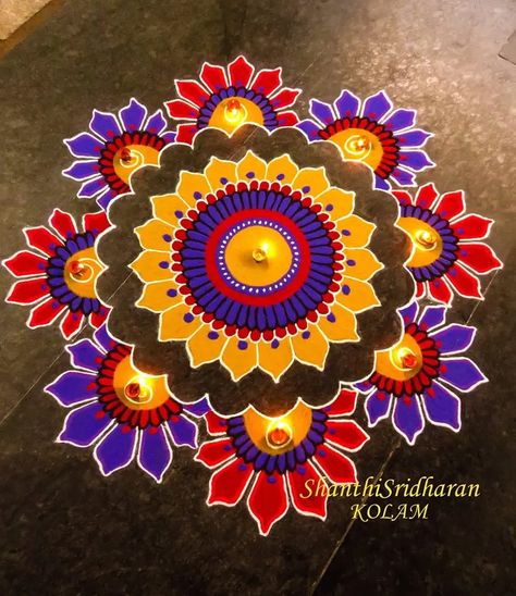 101+ Rangoli Design For Festivals, Simple Rangoli Design For 2022 Easy Mandala Rangoli, Symmetrical Rangoli Designs, Deepavali Kolam Design, Diwali Kolam Design, Rangoli Designs With Dots Festivals, Mandala Kolam, Mandala Rangoli Designs, Rangoli Designs With Colors, Deepavali Kolam