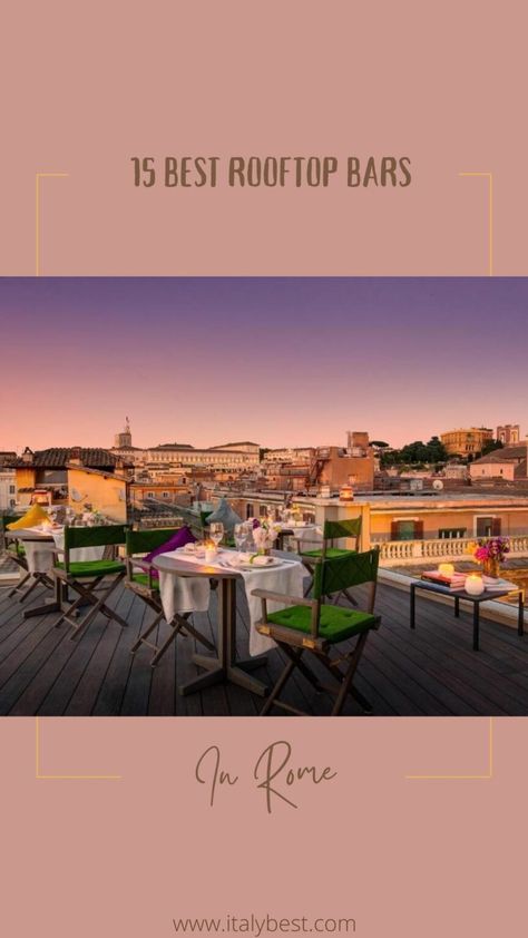 15 Best Rooftop Bar in Rome Italy | Italy Best Best Rooftop Bars In Rome, Rooftop Bar Rome, Rooftop Wedding Reception, Hotels In Rome, Rome Winter, Traveling Europe, Best Rooftop Bars, Bar Scene, Luxury Bar