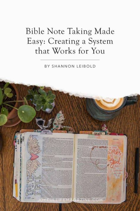 Are you eager to dive in to Bible note taking but aren’t sure how to begin? In this practical article, Shannon Leibold shares the benefits of interacting with God’s Word through note taking, including cultivating an intimate conversational relationship with God, increasing retention, and leaving a legacy for generations to come, and offers 5 helpful tips to get you started. How To Note Take In Bible, Bible Note Taking Methods, Taking Bible Notes, Taking Notes In Bible, Bible Notations, How To Take Bible Notes, Bible Note Taking, How To Annotate The Bible, How To Take Notes In Your Bible