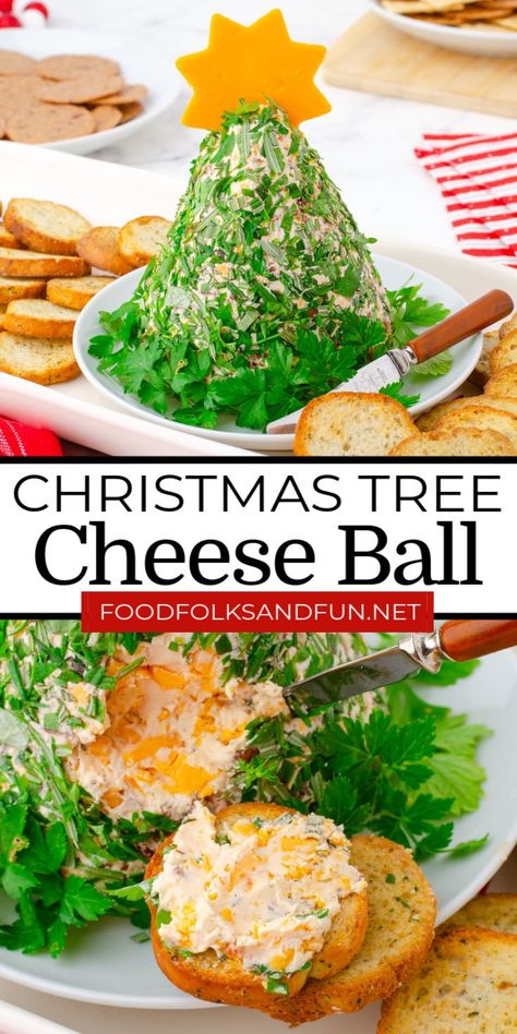 Herb Cheese Ball, Tree Cheese Ball, Christmas Tree Cheese Ball, Christmas Tree Cheese, Cheese Ball Recipe, Christmas Cheese, Herb Cheese, Easy Party Food, Cheese Ball Recipes