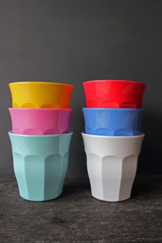 Rainbow Coloured Melamine Cups Melamine Cups, Kitschy Kitchen, Rockett St George, Jewellery Wedding, Flat Ideas, Summer Dishes, Long Square Acrylic Nails, Cups Set, Color Palate