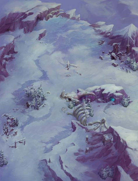 ArtStation - Battle Chasers: Night War | Environment Concepts | Wintervein Snow Map, Grace Liu, Battle Chasers, Dnd World Map, Tabletop Rpg Maps, Area Map, Rpg Map, Creature Artwork, Dungeon Maps