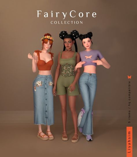 Fairy Core Collection by LiyahSim | Patreon Sims 4 Patreon Collection, The Sims 4 Cottage Core Clothes, Cottage Core Sims 4 Cc Maxis Match, Sims 4 Cc Cottagecore Shoes, Sims 4 Cc Gardening Clothes, Sims 4 Cc Patreon Maxis Match Clothes, Cottagecore Outfits Sims 4, Sims 4 Fairy Outfit, Sims 4 Cottage Core Cc Patreon