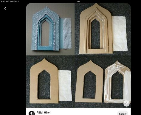 Diy Cardboard Miniatures, Cardboard Architecture, Cardboard Window, Shrines Art, Cardboard Crafts Diy, Cardboard House, Paper Roll Crafts, Cardboard Art, Make Paper