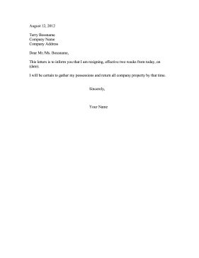 Give your two weeks' notice briefly and succinctly with this printable resignation letter. Free to download and print 2week Notice Letter, Two Week Notice Letter Simple, Two Weeks Notice Letter Simple, Resignation Letter Quitting Job Simple, 2 Week Notice Letter Simple, 2 Weeks Notice Letter, Resignation Letter Sample Simple, Two Weeks Notice Letter, Funny Resignation Letter