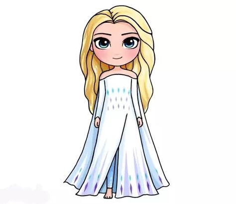 How To Draw Elsa, Elsa Drawing, Mom Drawing, Anna Und Elsa, How To Draw Cute, Barbie Drawing, Doll Drawing, Drawing Lessons For Kids, Kawaii Disney