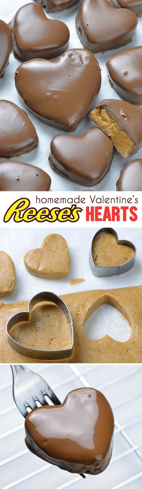 Reese’s Peanut Butter Valentine’s Hearts Chocolate And Peanut Butter, S Heart, Peanut Butter Recipes, Homemade Candies, Butter Recipe, Yummy Sweets, Sweets Treats, Holiday Baking, Candy Recipes