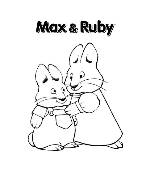 Max and Ruby Coloring Pages Print Nick Jr Coloring Pages, Max Ruby, Ruby Tattoo, Free Printable Clip Art, Disney Drawing Tutorial, Old Kids Shows, Max And Ruby, Bestie Tattoo, Color Me Mine