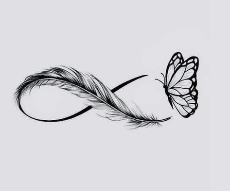 Butterfly And Feather Tattoo Ideas, Feather With Butterflies Tattoo, Feather Tattoo With Infinity, Feather Infinity Tattoo Design, Feather Into Butterflies Tattoo, Feather Tattoo Wrist, Anatomical Heart Tattoo, Mum Tattoo, Unique Butterfly Tattoos