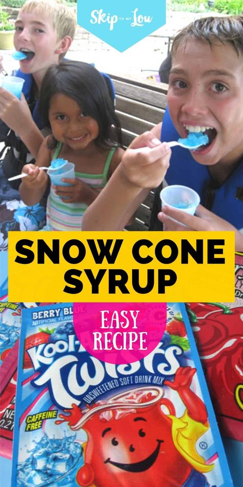 snow cone syrup recipe PIN Snow Cone Syrup Recipe, Sno Cone Syrup, Homemade Snow Cones, Tropical Event, Orange Julius Recipe, Snow Cone Syrup, Make Snow, Sugar Free Drinks, Sno Cones