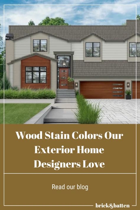 🎨 🏠Your home’s exterior color palette is a huge contributor to its curb appeal. And while many people think solely of siding colors, there’s a lot more to consider. Wood stain colors, accent hues, and stone gradients are all part of a home’s overall color scheme. 

Head over to our blog to discover our designers‘ go-to wood stain colors and learn how to incorporate them into your home exterior. 🖌️

https://bit.ly/3WkPkyc 

#homeexterior #woodstain #expertdesign Exterior Stain Colors For Wood Farmhouse, Exterior Stain Colors For Wood, Cedar Stain Colors Exterior Design, Woodscapes Exterior Acrylic Solid Color House Stain, Sherwin Williams Stain Colors, Exterior Wood Stain Colors, Thermally Modified Wood Siding, Woodtone Rustic Series Siding, Exterior Stain Colors