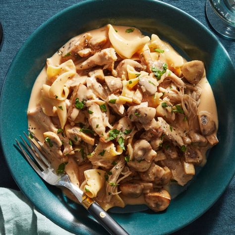 Slow Cooker Chicken Stroganoff by Food Network Kitchen Slow Cooker Chicken Stroganoff, Chicken Stroganoff Recipe, Best Chicken Thigh Recipe, Chicken Stroganoff, Easy Meal Ideas, Stroganoff Recipe, Easy Chicken Dinner Recipes, Easy Slow Cooker Recipes, Easy Slow Cooker