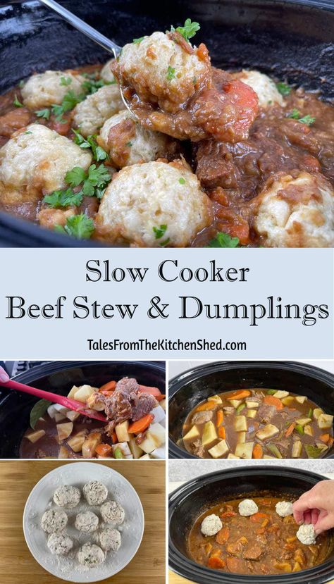 Beef Stew And Dumplings, Stew With Dumplings, Beef Stew With Dumplings, Stew And Dumplings, Crockpot Recipes Beef Stew, Slow Cooker Beef Stroganoff, Hearty Beef Stew, Crockpot Stew, Slow Cooker Recipes Beef