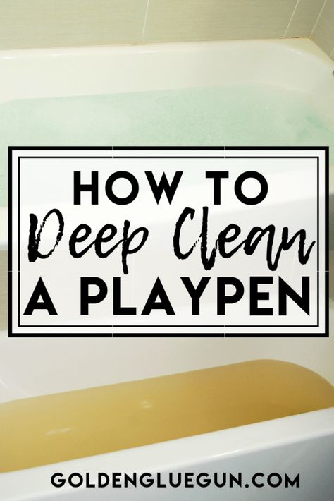 How to Deep Clean your Playpen | Pack n' Play | Portacrib Cleaning Bathtub Cleaner, Deep Cleaning House, Cleaning Stuff, Clean Bathtub, Pack N Play, Pack And Play, Tub Cleaner, Carseat Canopy, Canopy Cover