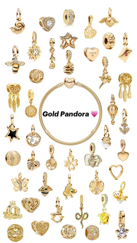 Gold Pandora, Pandora Bracelet Charms Ideas, Xoxo Jewelry, Jewelry Closet, Dope Jewelry Accessories, Surf Jewelry, Preppy Jewelry, Lucky Jewelry, Pretty Jewelry Necklaces