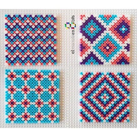 Squares Pyssla Beads Ideas, Hama Beads Coasters, Melty Bead Patterns, Pearl Beads Pattern, Fuse Bead Patterns, Art Perle, Fusion Beads, Hama Beads Design, Diy Perler Bead Crafts