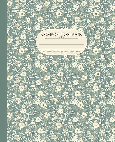 Composition Notebook: Aesthetic Flowers Retro Design Vintage Style | 7.5" x 9.25" | College Ruled 120 Pages: Publishing, AesthetCampus: Amazon.com: Books Goodnotes Examples, Good Notes Notebook Cover, Composition Notebook Aesthetic, Goodnotes Ideas, Decomposition Notebook, Aesthetic Student, Goodnotes Cover, Book Cover Art Diy, Binder Cover Templates