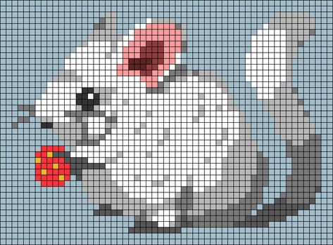 Chinchilla Perler Beads, Chinchilla Cute, Pixel Grid, Crochet Mat, Graph Crochet, Fuse Bead Patterns, Pixel Art Templates, Pixel Crochet, Pixel Art Grid