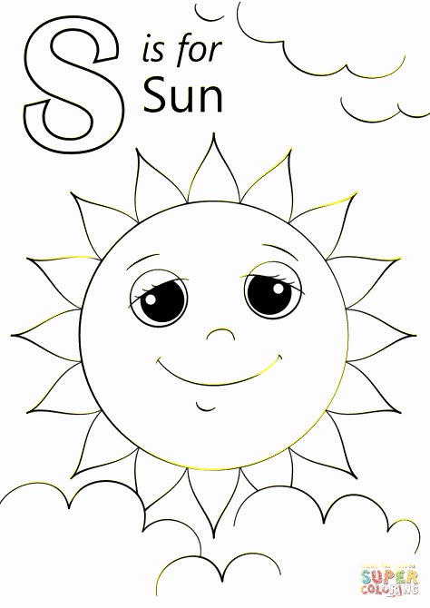 S Is For Sun, Preschool Letter S, Letter S Crafts, Letter S Activities, Sun Coloring Pages, Letter A Coloring Pages, Spider Coloring Page, Infant Room, The Letter S