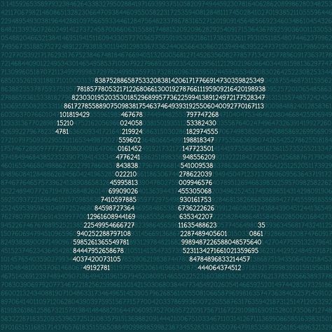 Pi symbol art created by numbers. Thousands of digits of Pi number creates a white Pi symbol mosaic style vector illustration. School subject, Math, Happy Pi Day concept. Logo design Pi Math Art, Pi Number, Digits Of Pi, Million Number, Illustration School, Pi Math, Pi Symbol, Happy Pi Day, Symbol Art