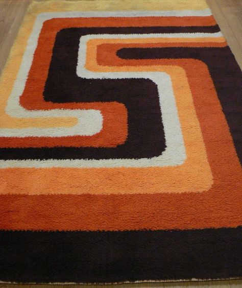 Mcm Rug, Danish Rug, 70s Lifestyle, 1960s Interior Design, Mid Century Carpet, Rya Rug, Retro Interior Design, Deco Studio, 70s Decor