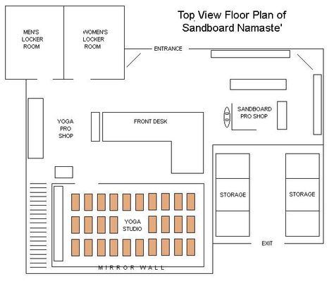 Open a yoga studio/sandboard shop with Matt Yoga Hall Design, Yoga Studio Architecture, Yoga Studio Lighting Ideas, Yoga Studio Floor Plan, Yoga Center Design, Small Yoga Studio, Yoga Hall, Cubicle Style, Centro Yoga