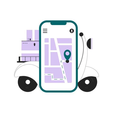 Delivery Illustration, Navigation App, Location Icon, Cartoon Clipart, Clipart Cartoon, Gps Navigation, Cartoon Illustration, Delivery Service, Brand Identity