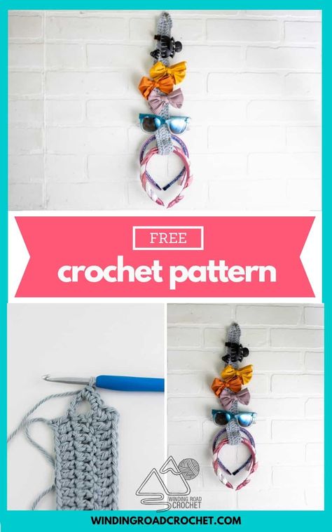 crochet hair accessory organizer Crochet Hair Clip Organizer, Hair Accessory Organizer, Crochet Hair Clip, Winding Road Crochet, Hair Accessories Holder, Accessory Organizer, Hair Tool Organizer, Bow Organizer, Hair Clip Holder