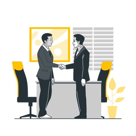 Agreement Illustration, Job Illustration, Businessman Illustration, Office Illustration, Business Images, Hand Shake, Red Beam, Business Cartoons, Business Vector Illustration