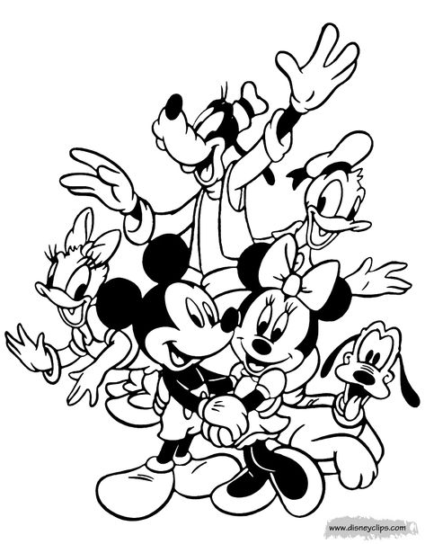 Mickey Coloring Pages, Friends Coloring Pages, Mickey Mouse Characters, Disney Silhouettes, Mickey Mouse Coloring Pages, Mouse Color, Coloring Designs, Best Coloring Pages, Mickey Mouse Wallpaper