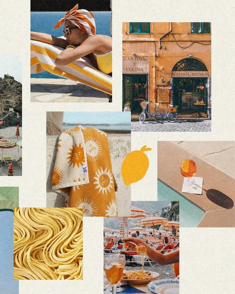 italian summer mood board 〰️ the inspiration behind my “amalfi coast going places” art print 🍋🍝🌊🍷 shop this print and others from my “going places” collection (its way cuter than a cheesy souvenir 😉) Summer Mood Board, Summer Mood, Going Places, Italian Summer, Love Languages, Amalfi Coast, Color Of Life, Product Photography, My Happy Place