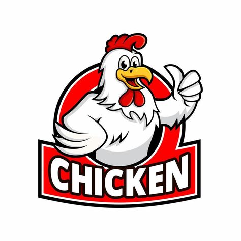 Chicken Logo Design, Chicken Restaurant Logos, Shop Banner Design, Cartoon Rooster, Farm Vector, Chicken Vector, Broiler Chicken, Chicken Logo, Chicken Shop