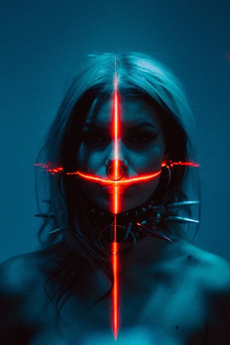 Cyberpunk Photoshoot, Good Videos, Projector Photography, Light Video, Neon Photography, Neon Noir, Portrait Lighting, Acrylic Gel, Video Cameras