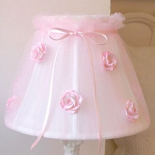 Pink Tulle with Roses Lamp Shade - traditional - children lighting -  - by Layla Grayce Shabby Chic Floor Lamp, Rose Lamp Shade, Shabby Chic Lamp Shades, Pink Lamp, Chic Lamp, Lamp Makeover, Shabby Chic Lamps, Estilo Shabby Chic, Shabby Chic Interiors