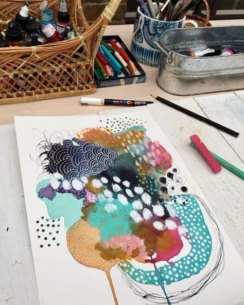 Behind The Scenes - Filming an Online Class — LAURA HORN ART Laura Horn, Kunstjournal Inspiration, Intuitive Painting, Arte Inspo, Melting Pot, Art Et Illustration, Mark Making, Art Journal Inspiration, Drawing Tutorials