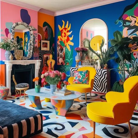 Budget-Friendly Ways to Achieve Eclectic Look in Your Apartment | by NooksAndColors | Medium Maximalism Interior, Estilo Kitsch, Maximalist Interior Design, Colourful Living Room Decor, Maximalist Interior, Maximalist Home, Dopamine Decor, Colourful Living Room, Kitchen Home Decor