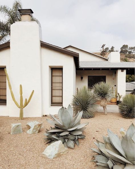 California Meets Scandinavia In A Cosy LA Home Desert Garden, Desert Homes, Casa Exterior, Mediterranean Homes, Cactus Garden, Instagram Summer, Cheap Decor, Desert Landscaping, Scandinavian Home