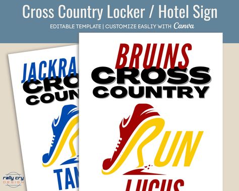 Running Signs, Xc Running, Locker Signs, Locker Tags, Locker Decorations, Hotel Door, Country Hotel, Door Sign, Printable Signs