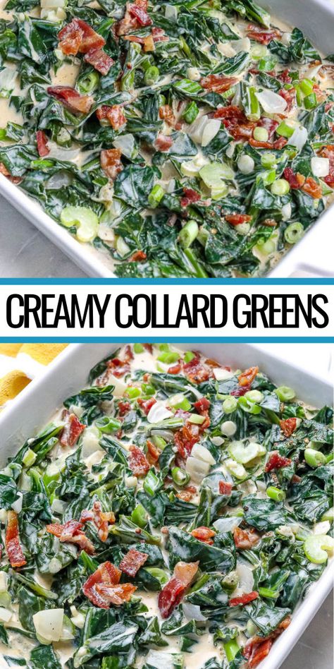 Greens With Bacon, Greens Recipe Soul Food, Bacon Side Dishes, Collard Greens With Bacon, Sauteed Collard Greens, Collard Greens Recipe, Holiday Side Dish, Southern Recipes Soul Food, Holiday Side