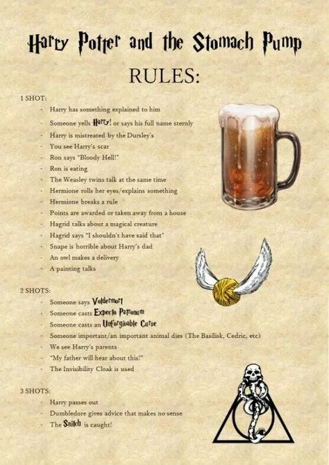 Harry potter drinking game Harry Potter Drinking Game, Drinking Games For 3, Harry Potter Drinks, Movie Drinking Games, Harry Potter Marathon, Classe Harry Potter, Fun Drinking Games, Drinking Games For Parties, Harry Potter Theme Party