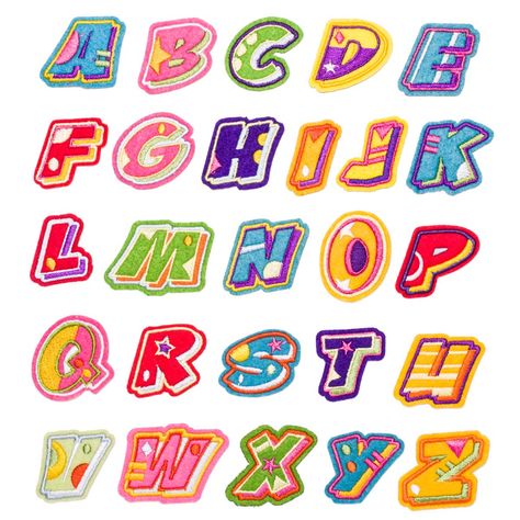 PRICES MAY VARY. Title: U-Sky Iron on Words Patches for Clothes, 26pcs Alphabet A to Z Iron-on Letter Patch, Sew-on Appliques for Kids Clothing/Jackets/Backpacks to Cover Rip/Logo (Design#7). Product Type: Categories > Sewing > Trim & Embellishments > Appliques > Embroidered Appliqué Aesthetic Diy Clothes, Letter Stickers Alphabet, Cool Letters, Fruit Letters, Fashion Alphabet, Stickers Alphabet, Iron On Letter Patches, Alphabet A To Z, Fun Alphabet