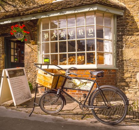 Village Bakery, Cobblestone Path, Vintage Bakery, Cute Bakery, South West Coast Path, Quaint Cottage, Beautiful Paris, English Village, Bakery Shop