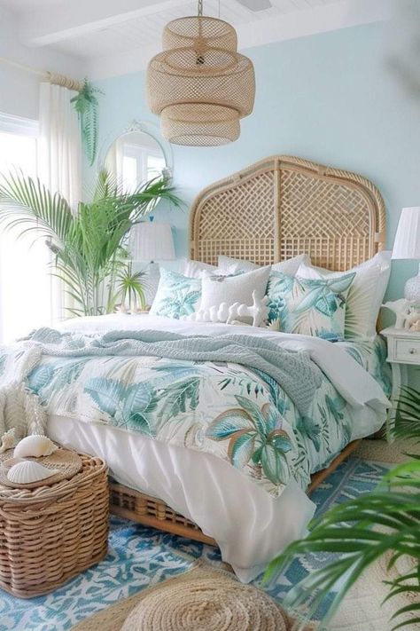 Hawaii Inspired Bedroom, Bedroom Furniture Inspiration, Sunset Room, Nest Ideas, Tropical Furniture, Boho Beach House, Beachy Room, Tropical Bedrooms, Boho Bedroom Ideas