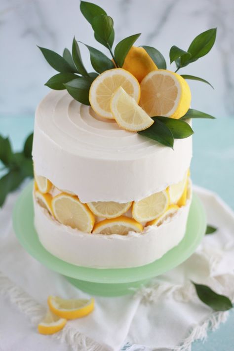 Lemon Slice Fault Line Cake - Baking with Blondie Baking With Blondie, Fault Line Cake, Orange And Almond Cake, Lemon Cake Easy, Blueberry Lemon Cake, Dessert Aux Fruits, Blueberry Cake, Lemon Slice, Almond Cakes